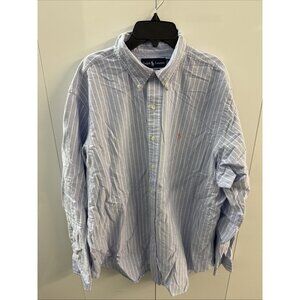 Polo Ralph Lauren  Classic Fit Button Down  Blue Stripe Size 17 1/2-36/37  (D35)